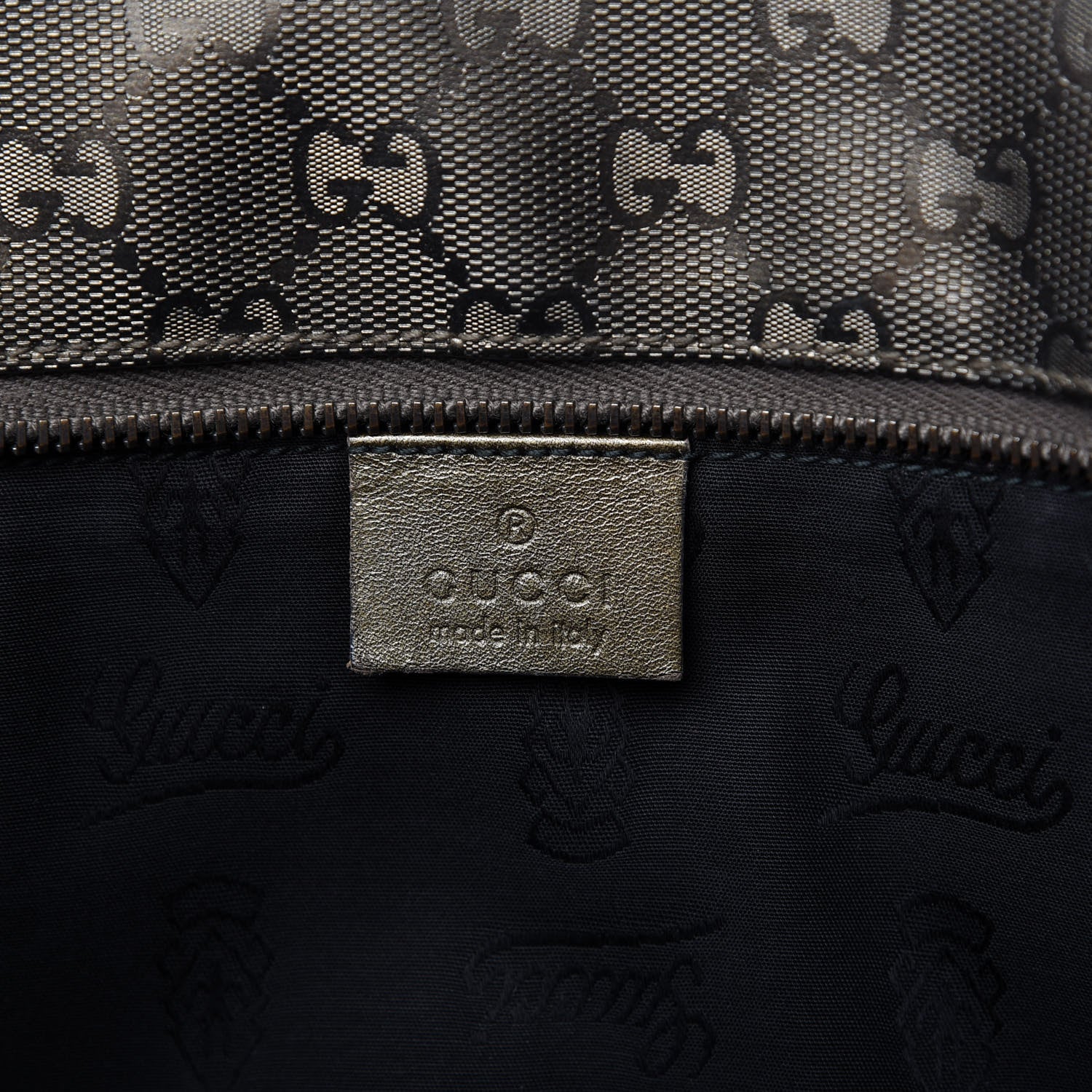 Gucci Imprime Monogram Medium Zippered Shopping Tote Pewter 8 of 10