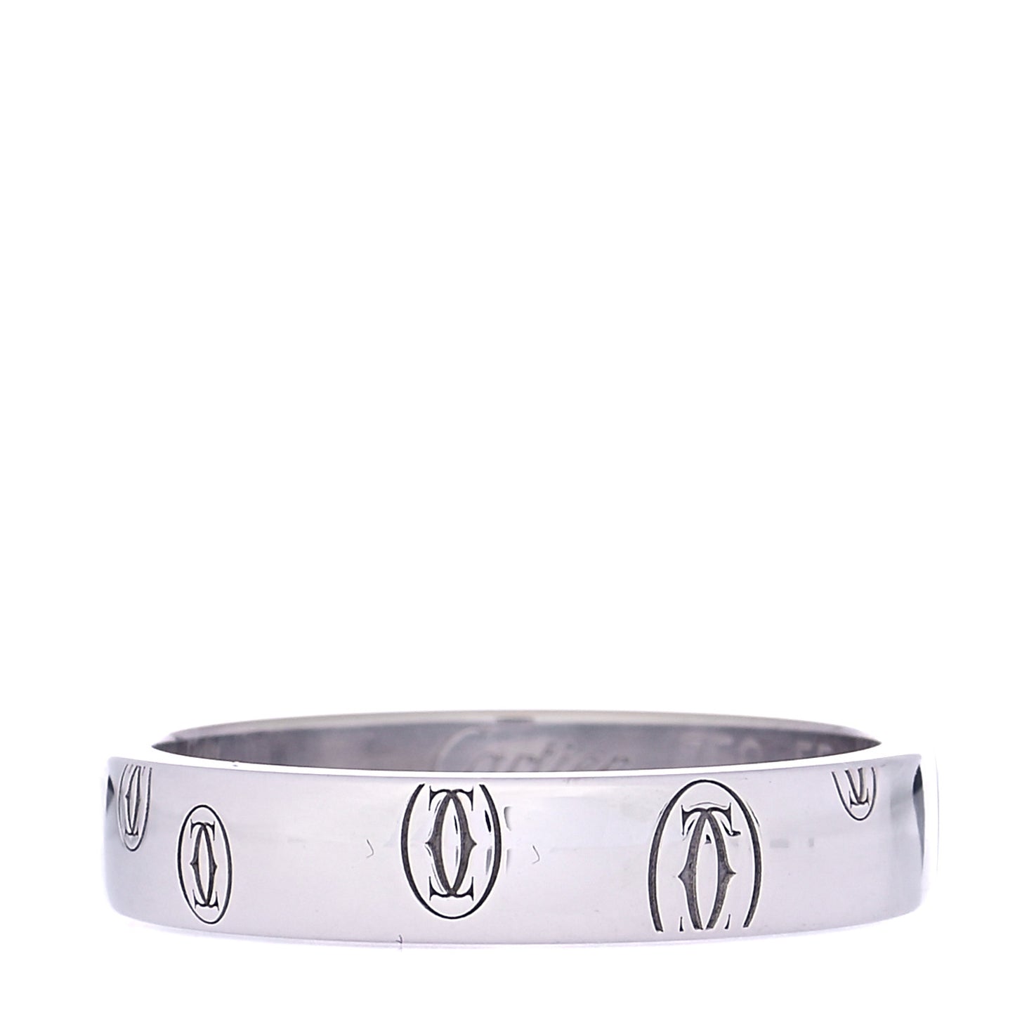 18K White Gold 4mm Happy Birthday Band Ring 55 7.25