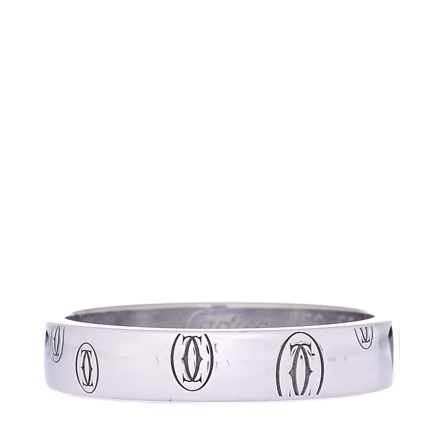 Cartier 18K White Gold 4mm Happy Birthday Band Ring 55 7.25 1 of 5