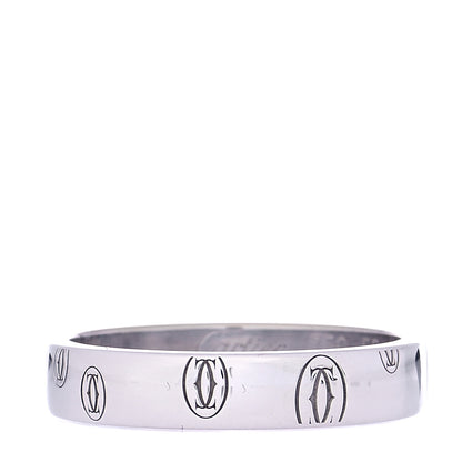 Cartier 18K White Gold 4mm Happy Birthday Band Ring 55 7.25 1 of 5