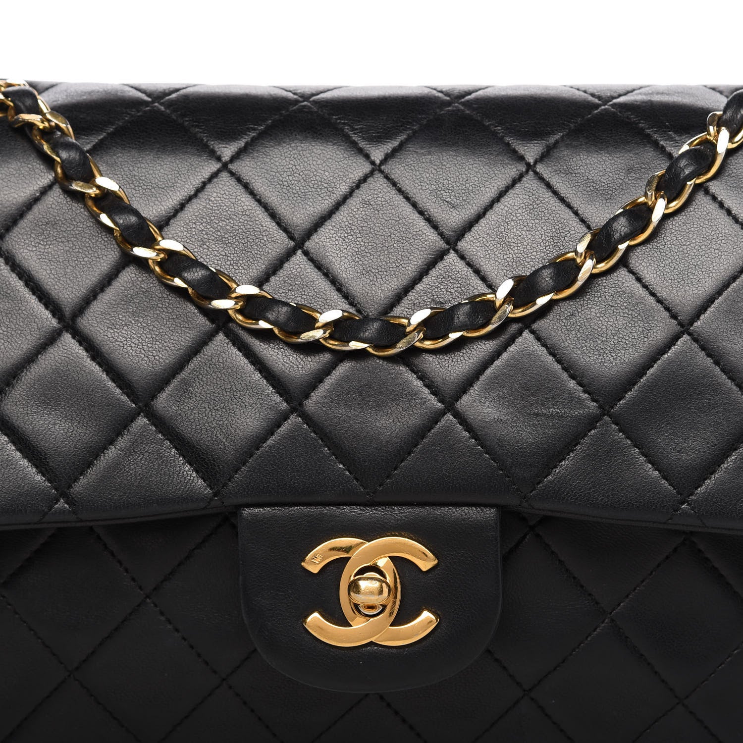Chanel Lambskin Quilted Medium Double Flap Black 10 of 10