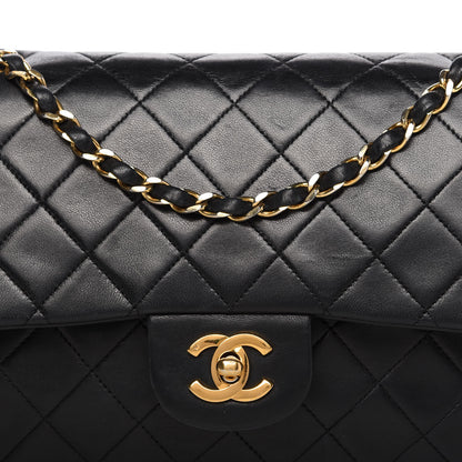 Chanel Lambskin Quilted Medium Double Flap Black 10 of 10
