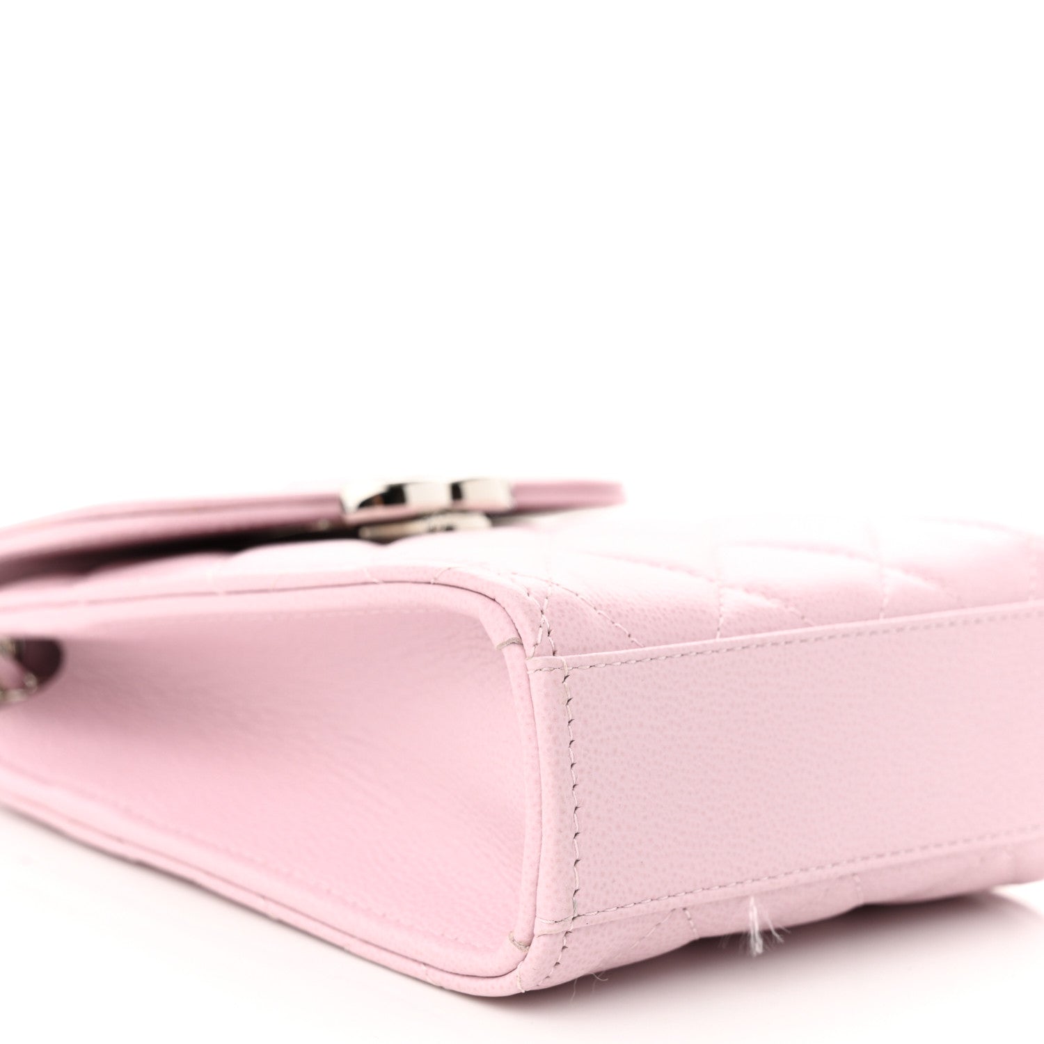 Chanel Grained Calfskin Quilted CC Box Clutch With Chain Rose 10 of 12