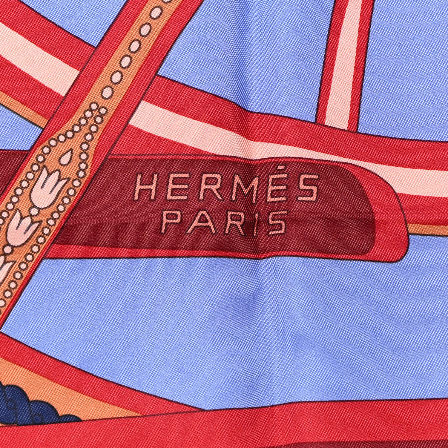 Hermes Silk Balade En Berline Scarf 90 Lavande Rouge Marine 3 of 5