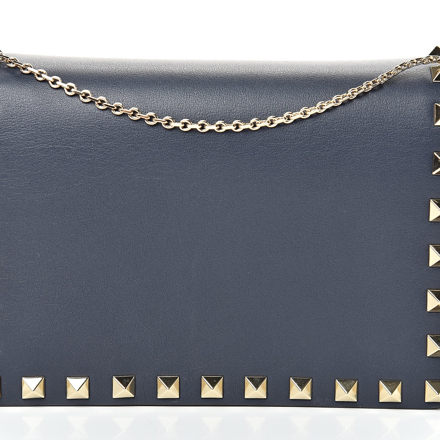 Vitello Rockstud Wallet on Chain Navy
