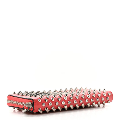 Christian Louboutin Calfskin Empire Panettone Spiked Zip Around Wallet Begonia 4 of 10