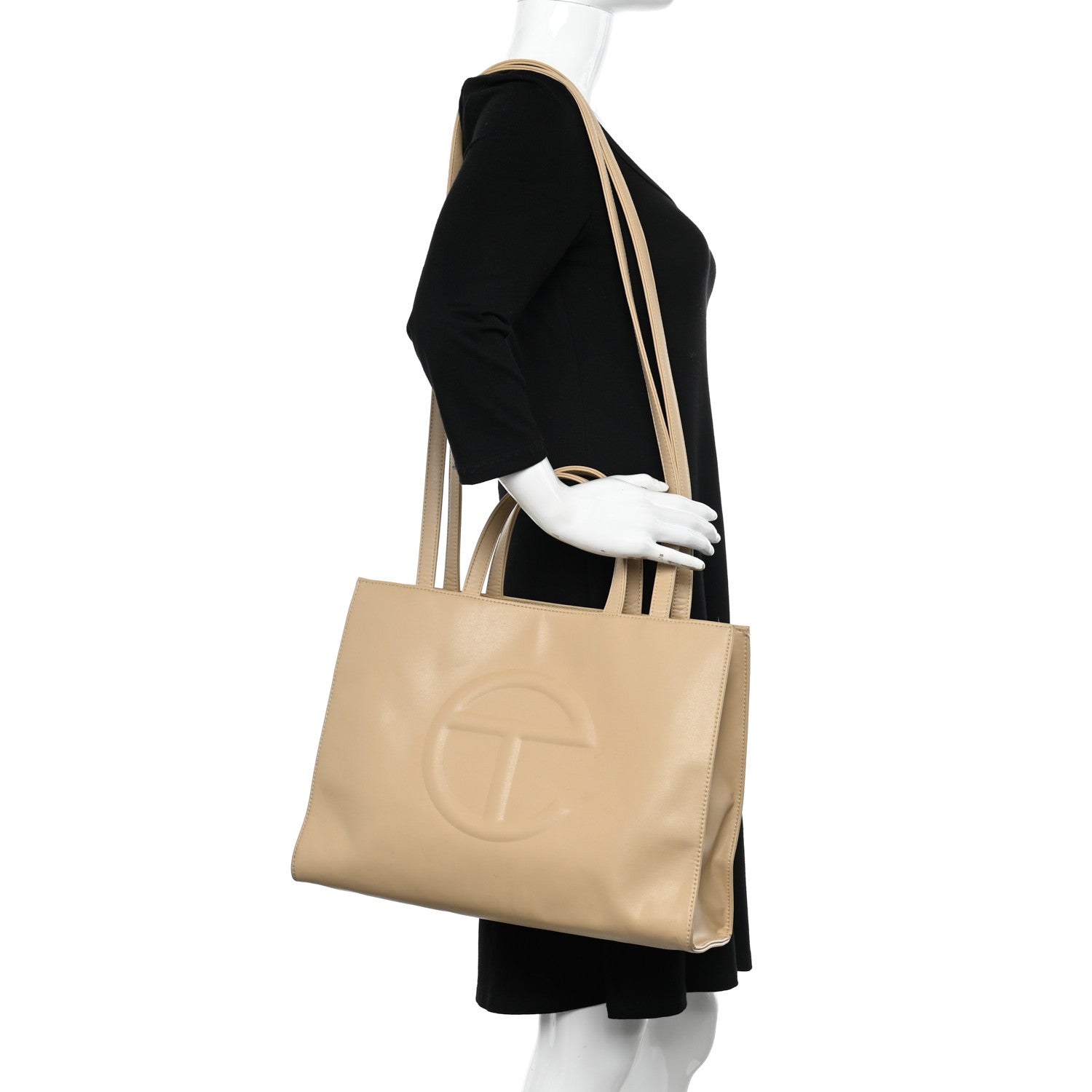 Telfar Vegan Leather Medium Shopping Bag Cream 2 of 15