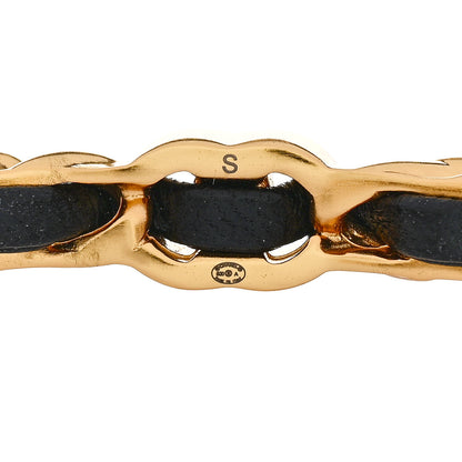 Chanel Lambskin Pearl CC Cuff Bracelet S Black Gold 4 of 5