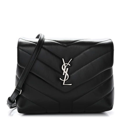 Saint Laurent Calfskin Y Quilted Monogram Toy Loulou Crossbody Bag Black 1 of 12