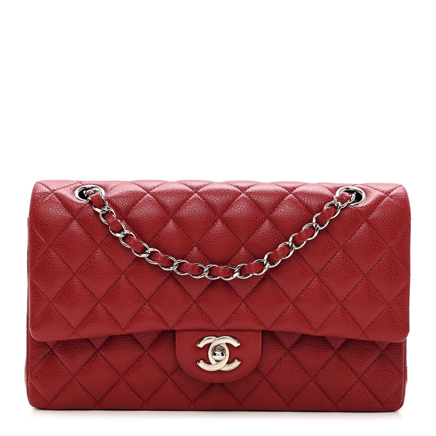 Chanel Caviar Quilted Medium Double Flap Red 1 of 8