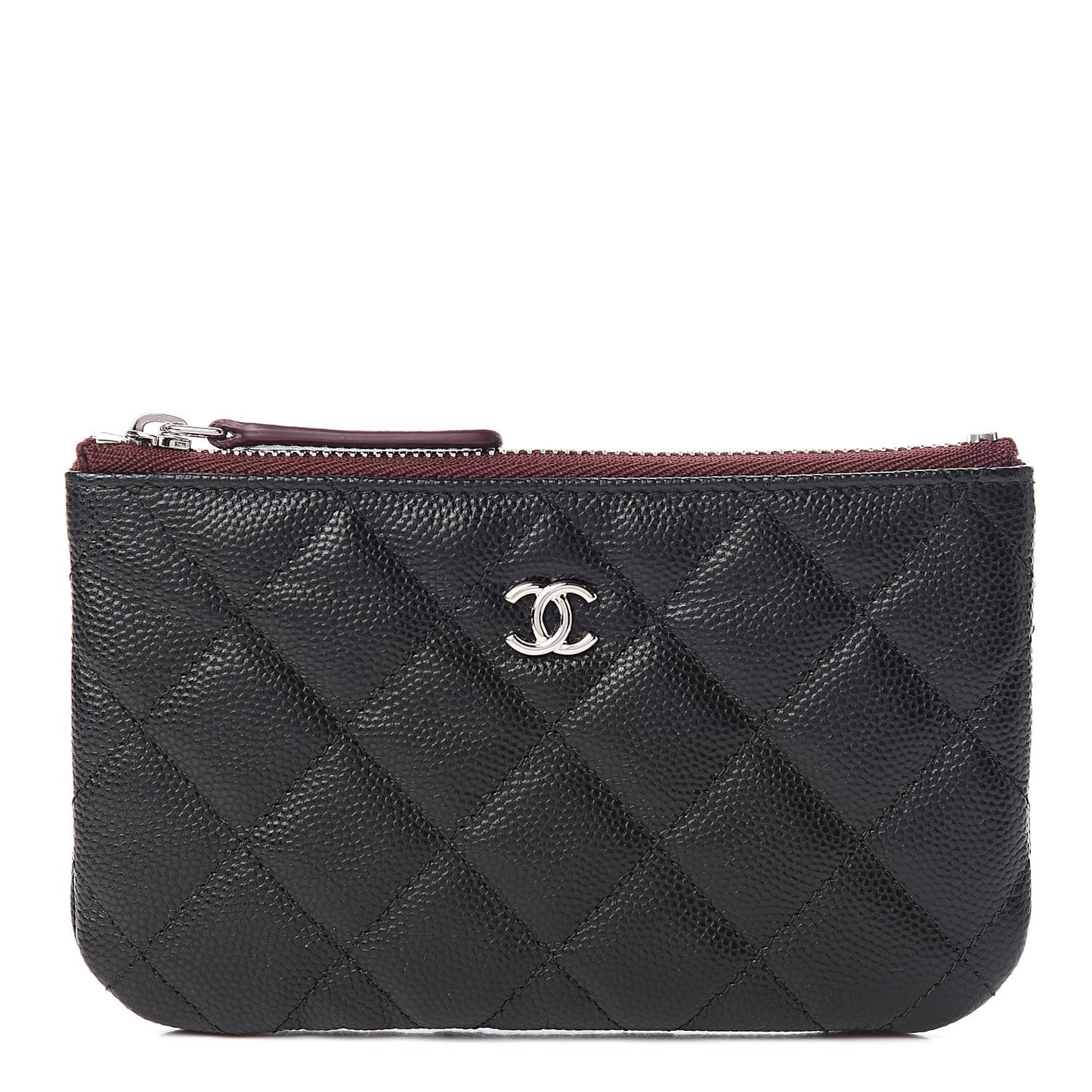 Caviar Quilted Small Cosmetic Case Black