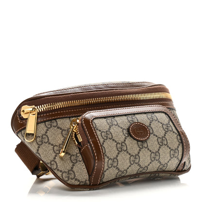 Gucci GG Supreme Monogram Textured Calfskin Retro Interlocking G Belt Bag Beige Ebony Brown Sugar 4 of 11