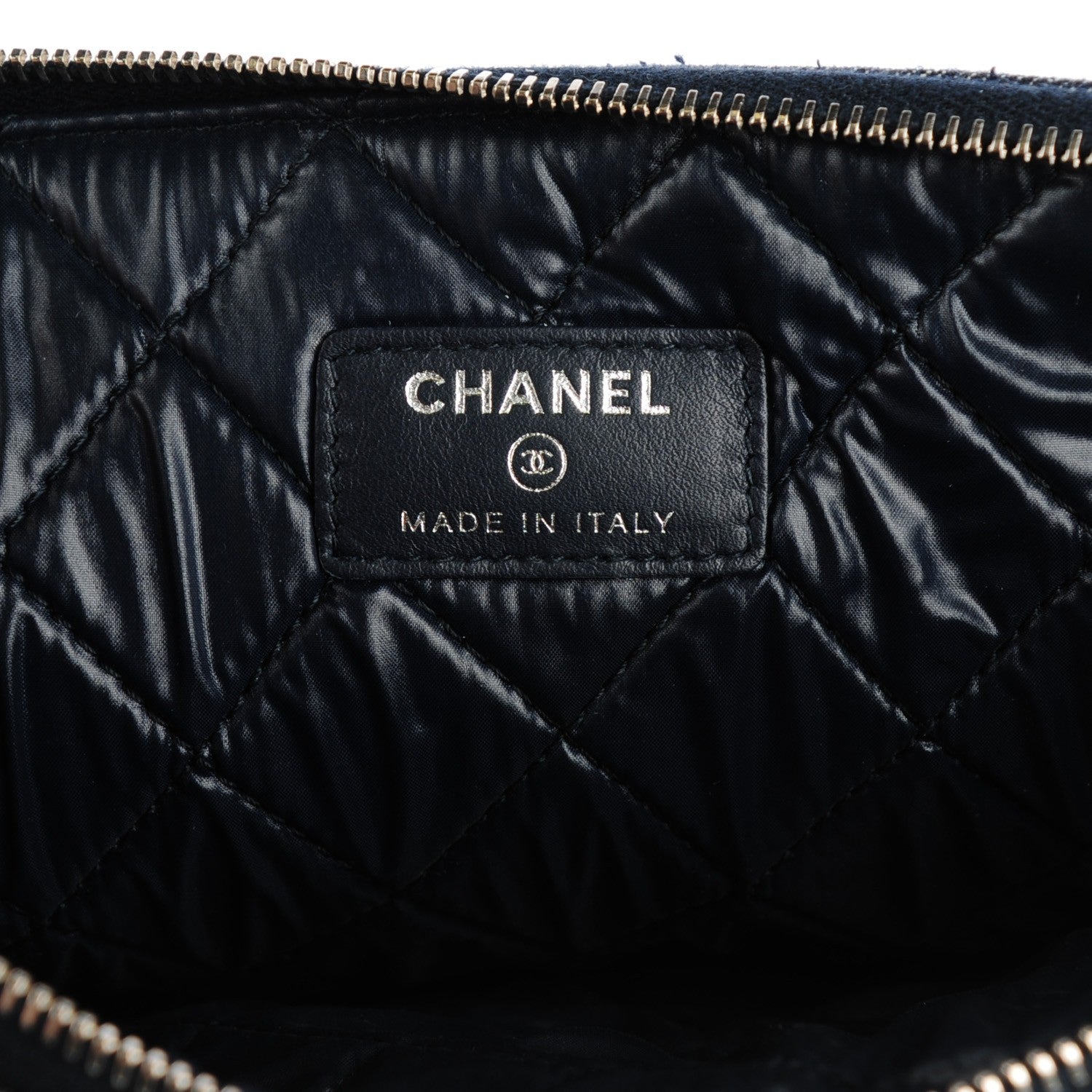 Chanel Denim Large Deauville Pouch Dark Blue 6 of 7