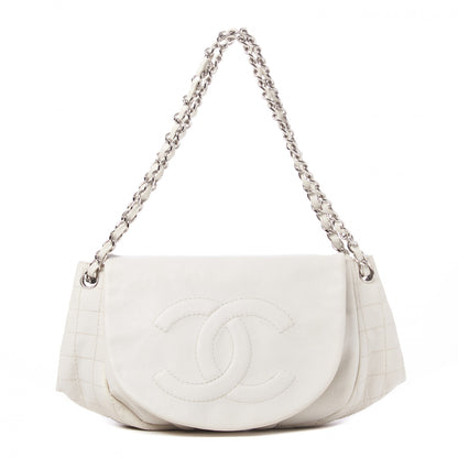 Chanel Caviar Half Moon Large Flap White 1 of 9