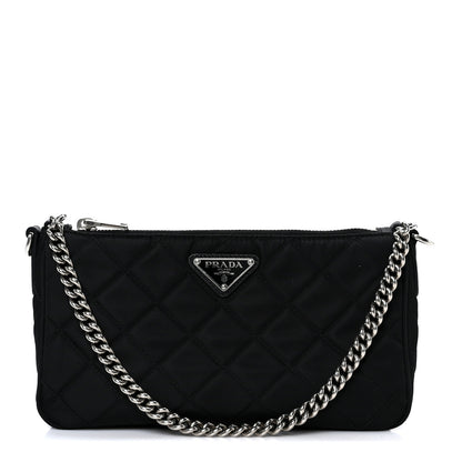 Prada Nylon Tessuto Impuntu Quilted Crossbody Bag Black 1 of 11