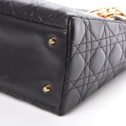 Christian Dior Lambskin Cannage Medium Lady Dior Black 11 of 13