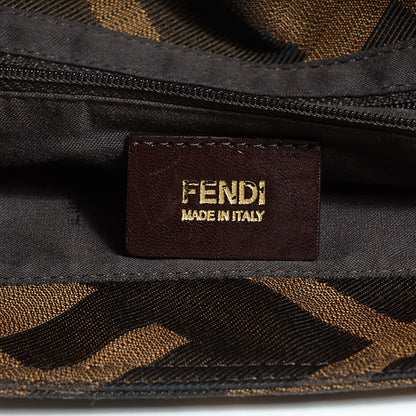 Fendi Fabric Macro FF Diagonal Large Convertible Baguette Tobacco 6 of 10