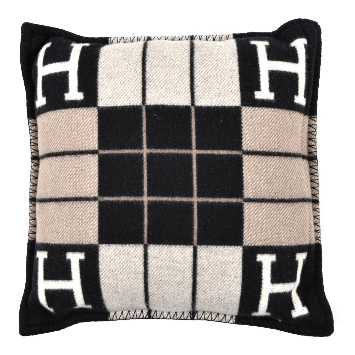 Wool Cashmere Avalon III Pillow PM Ecru Black