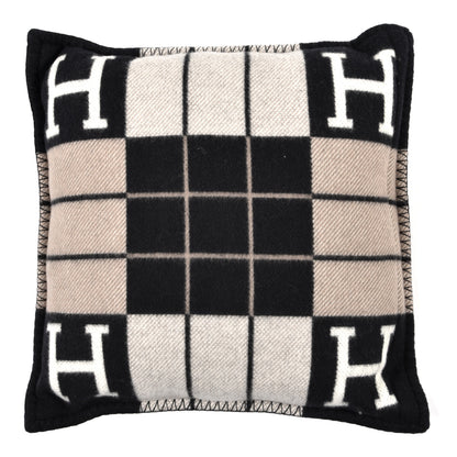 Hermes Wool Cashmere Avalon III Pillow PM Ecru Black 2 of 3