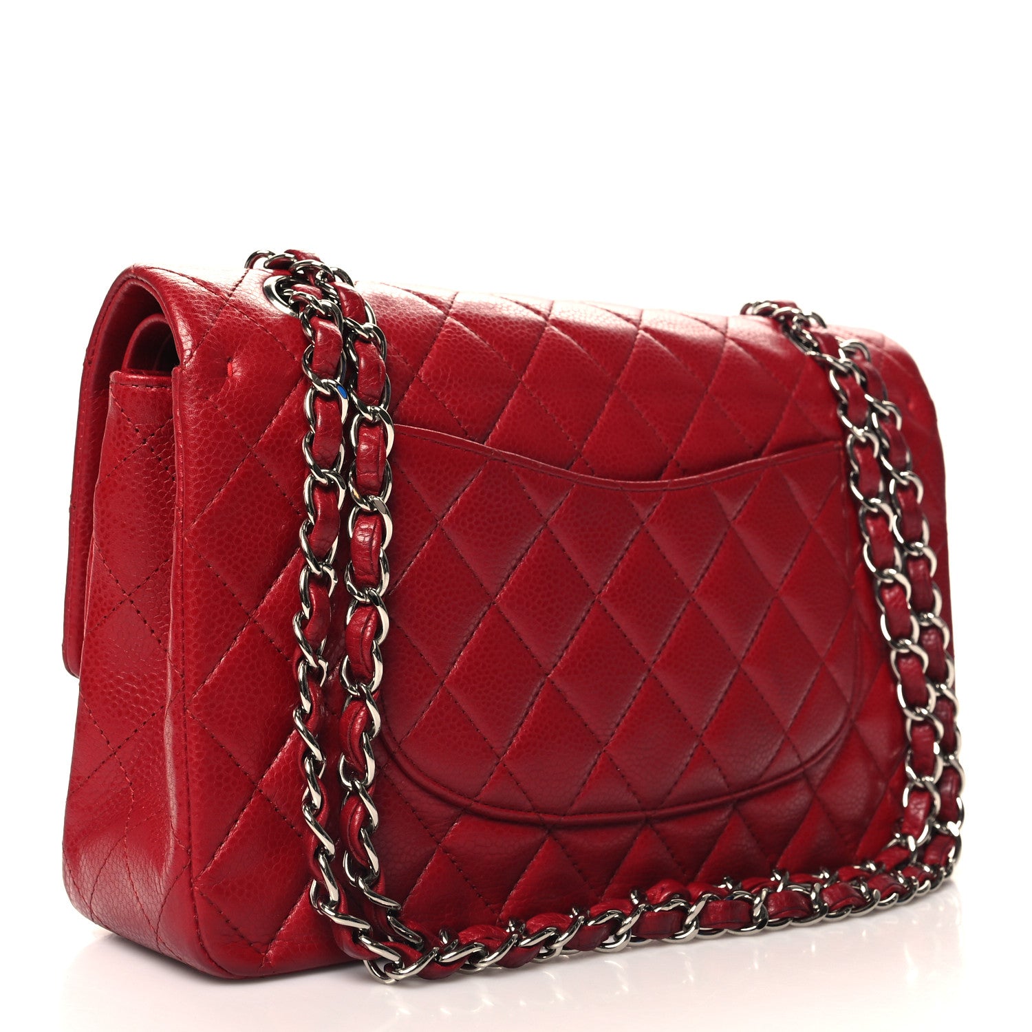 Chanel Caviar Quilted Medium Double Flap Dark Red 3 of 11
