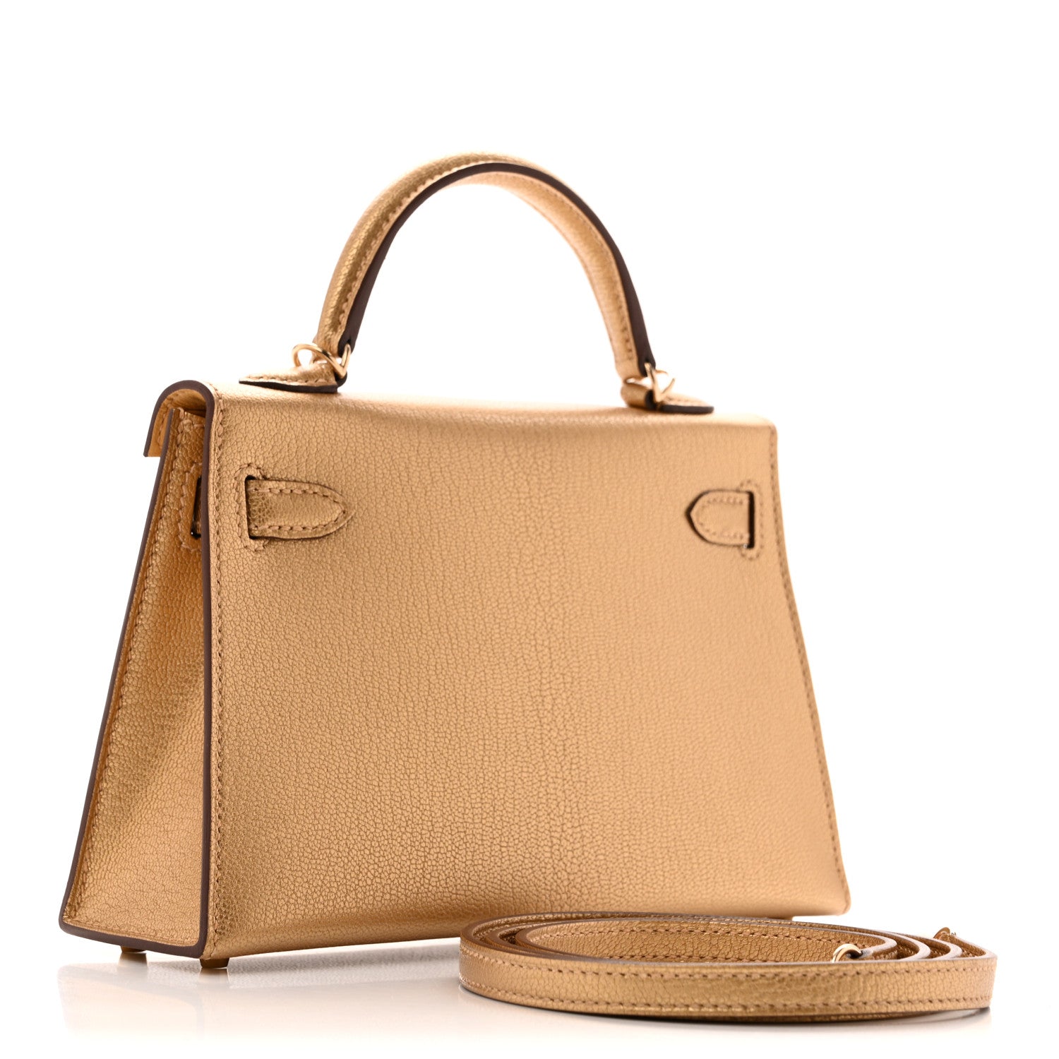 Hermes Metallic Chevre Chamkilight Mini Kelly Sellier 20 Dore 3 of 11