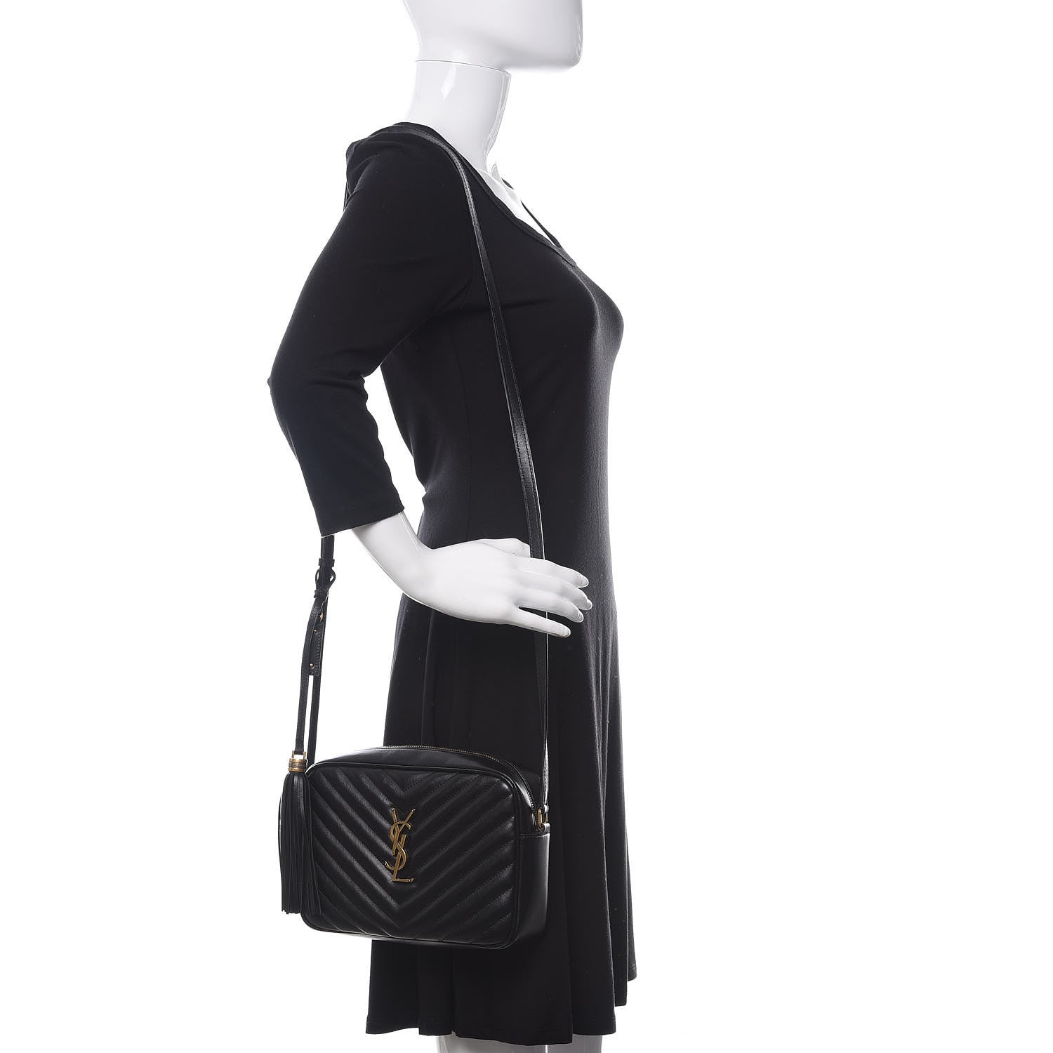 Saint Laurent Calfskin Matelasse Monogram Lou Camera Bag Black 2 of 10