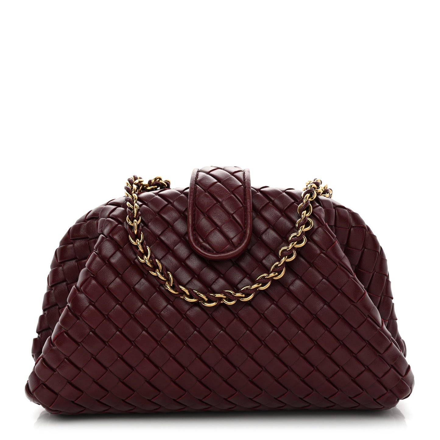 Nappa Intrecciato Small The Lauren 1980 Clutch With Chain Barolo