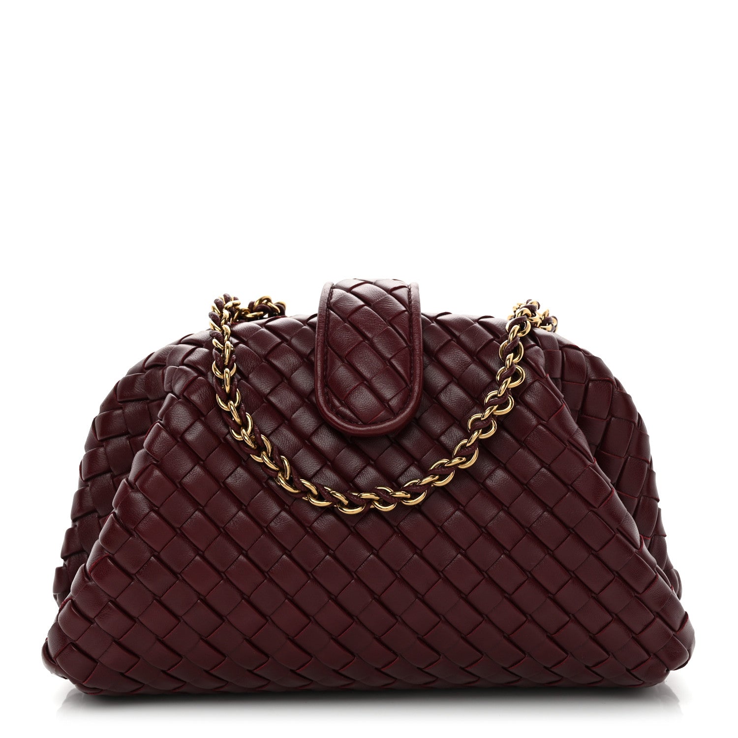 Bottega Veneta Nappa Intrecciato Small The Lauren 1980 Clutch With Chain Barolo 1 of 11