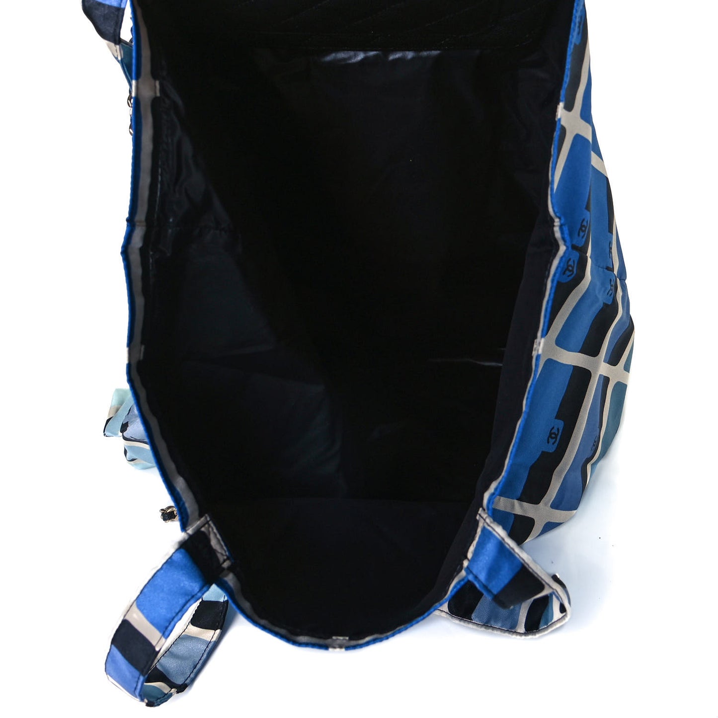 Caviar Fabric Quilted Foldable Tote With Chain Black Multicolor