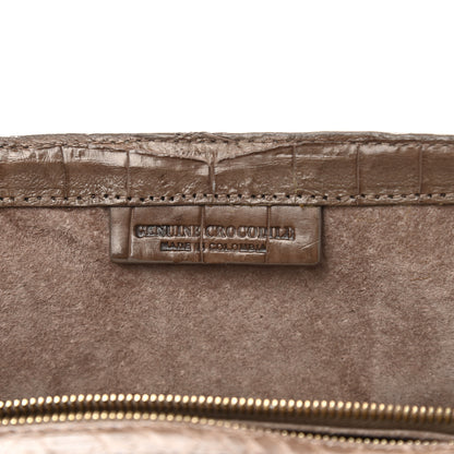Nancy Gonzalez Crocodile Flap Clutch Wallet Taupe 7 of 9