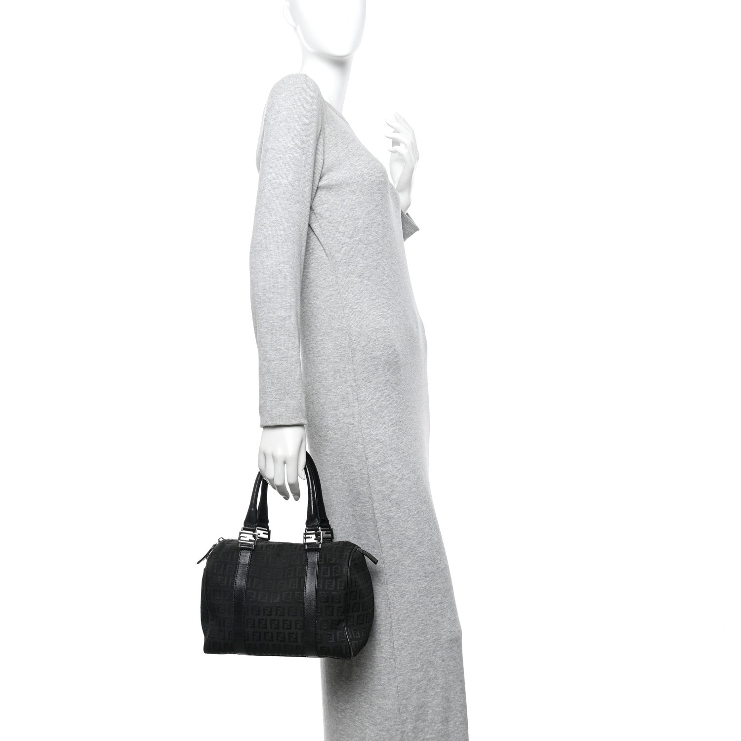 Fendi Zucchino Vitello Small Boston Black 2 of 10