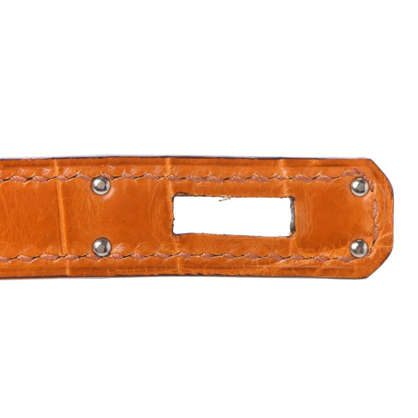 Shiny Niloticus Crocodile Kelly Cut Pochette Pain D'Epice