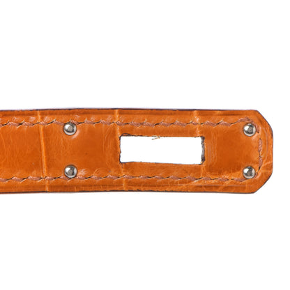 Hermes Shiny Niloticus Crocodile Kelly Cut Pochette Pain D'Epice 19 of 22