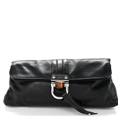 Gucci Calfskin Bamboo Croisette Clutch Black 1 of 10