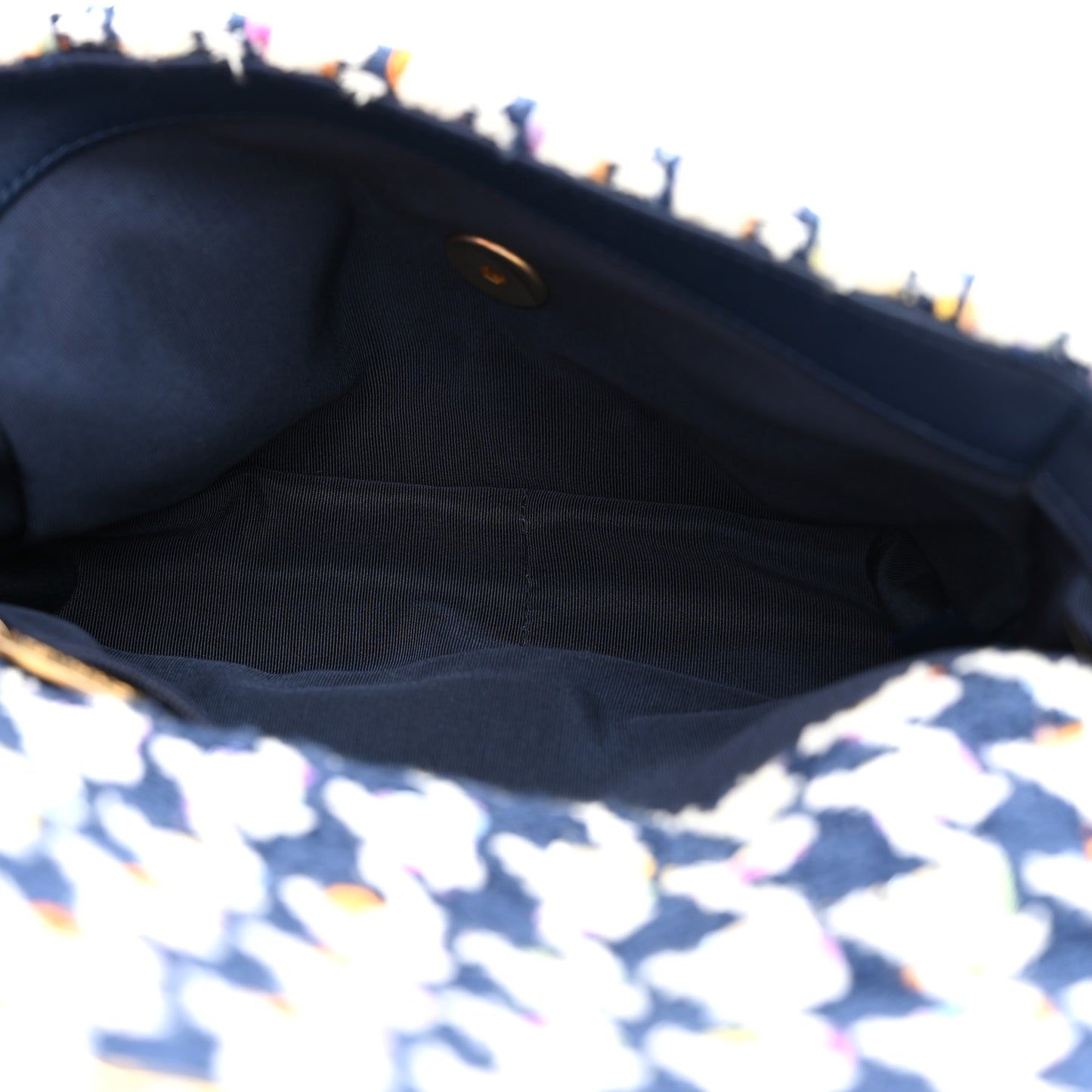 Tweed Quilted Medium Chanel 19 Flap Ecru Navy Blue Multicolor