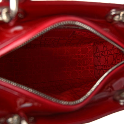Christian Dior Patent Cannage Medium Lady Dior Red 5 of 10