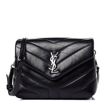 Saint Laurent Calfskin Y Quilted Monogram Toy Loulou Crossbody Bag Black 1 of 12
