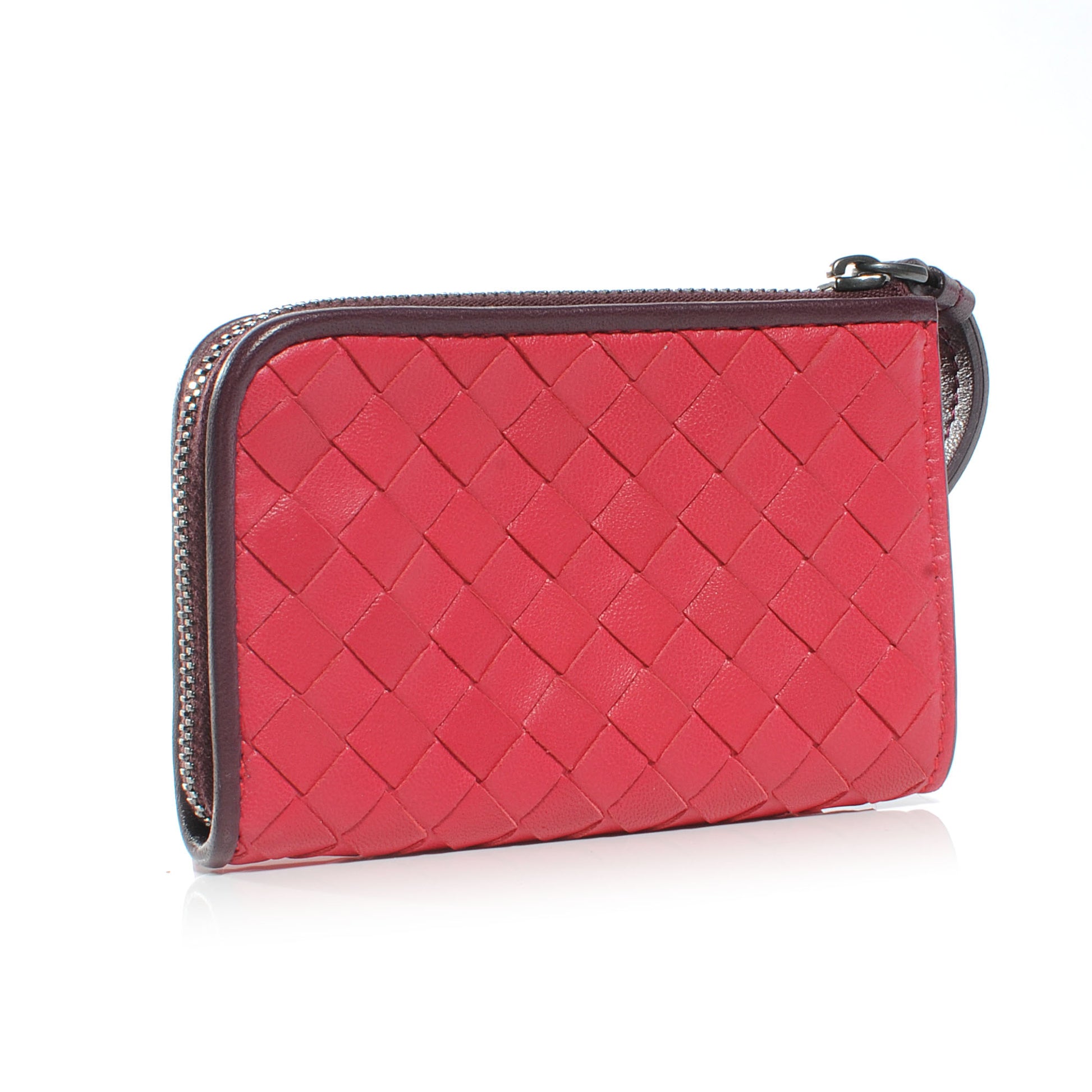 Bottega Veneta Nappa Intrecciato Coin Purse Fuchsia 3 of 9