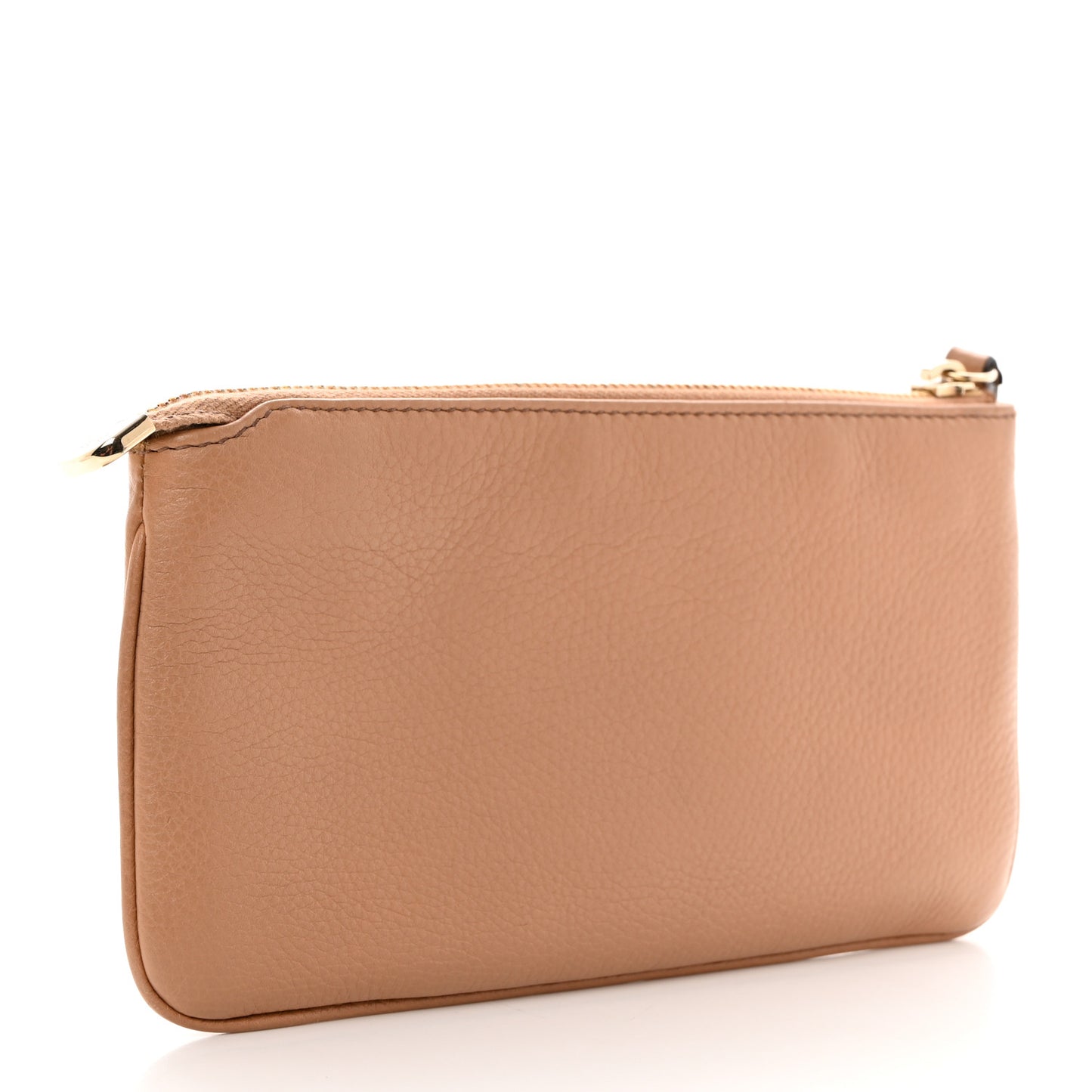 Pebbled Calfskin Soho Wristlet Camelia