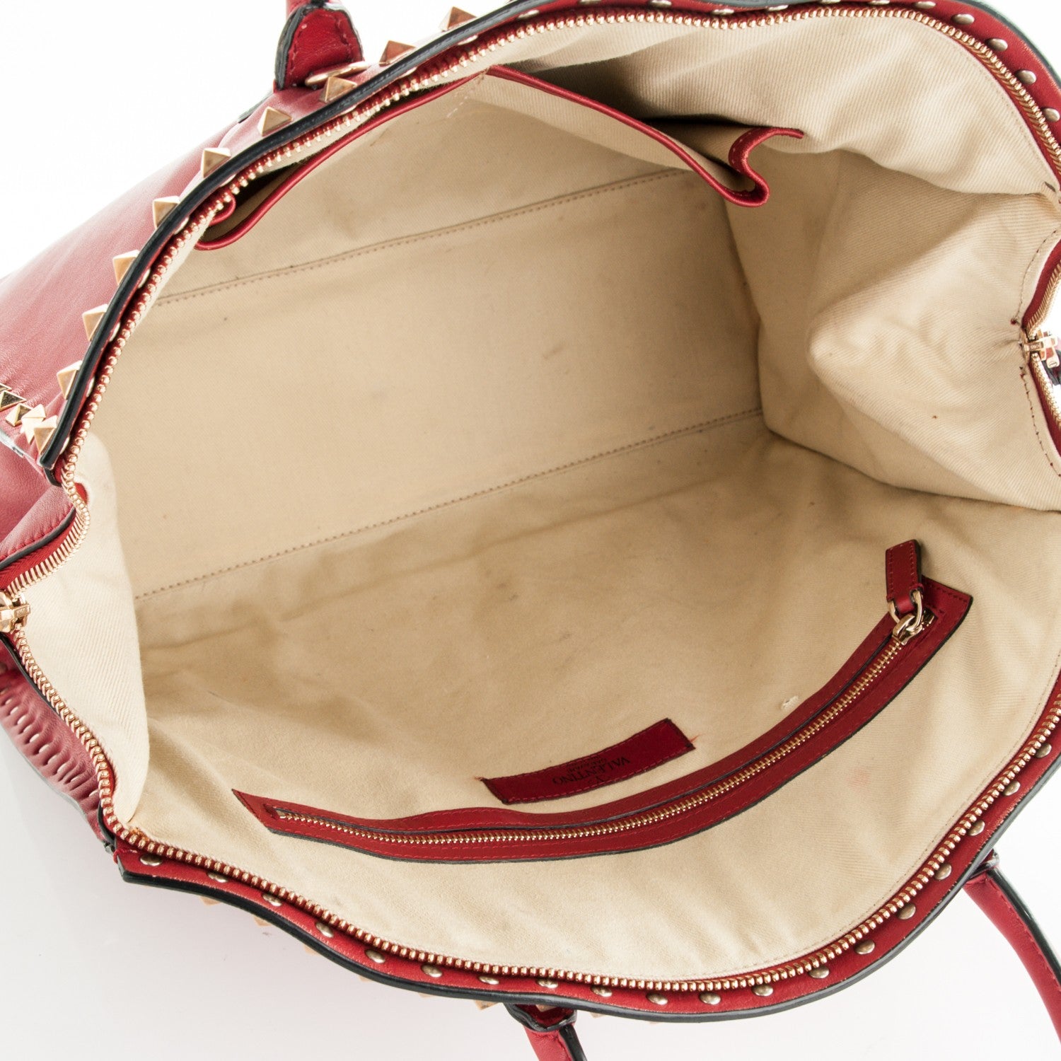 Valentino Garavani Vitello Rockstud Dome Shopper Rosso Valentino 5 of 7
