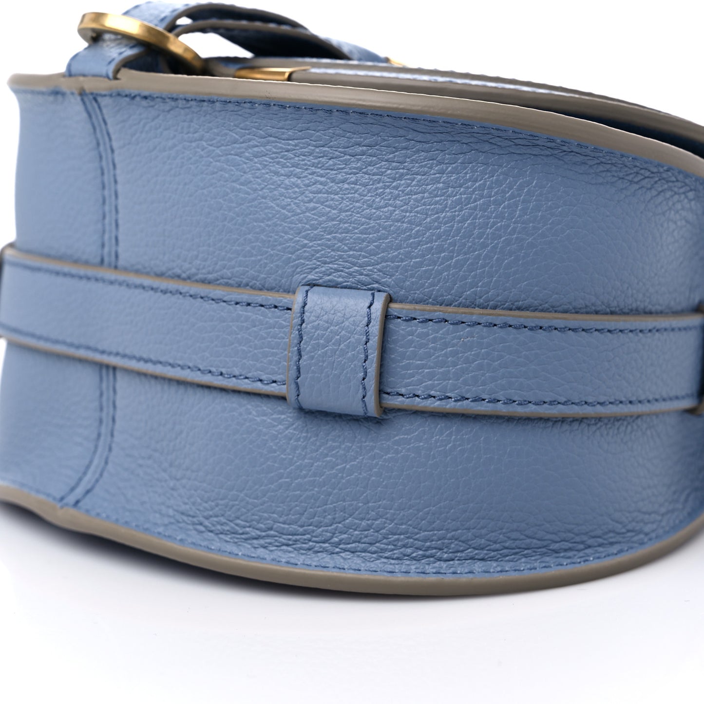 Grained Calfskin Small Marcie Saddle Bag Shady Cobalt