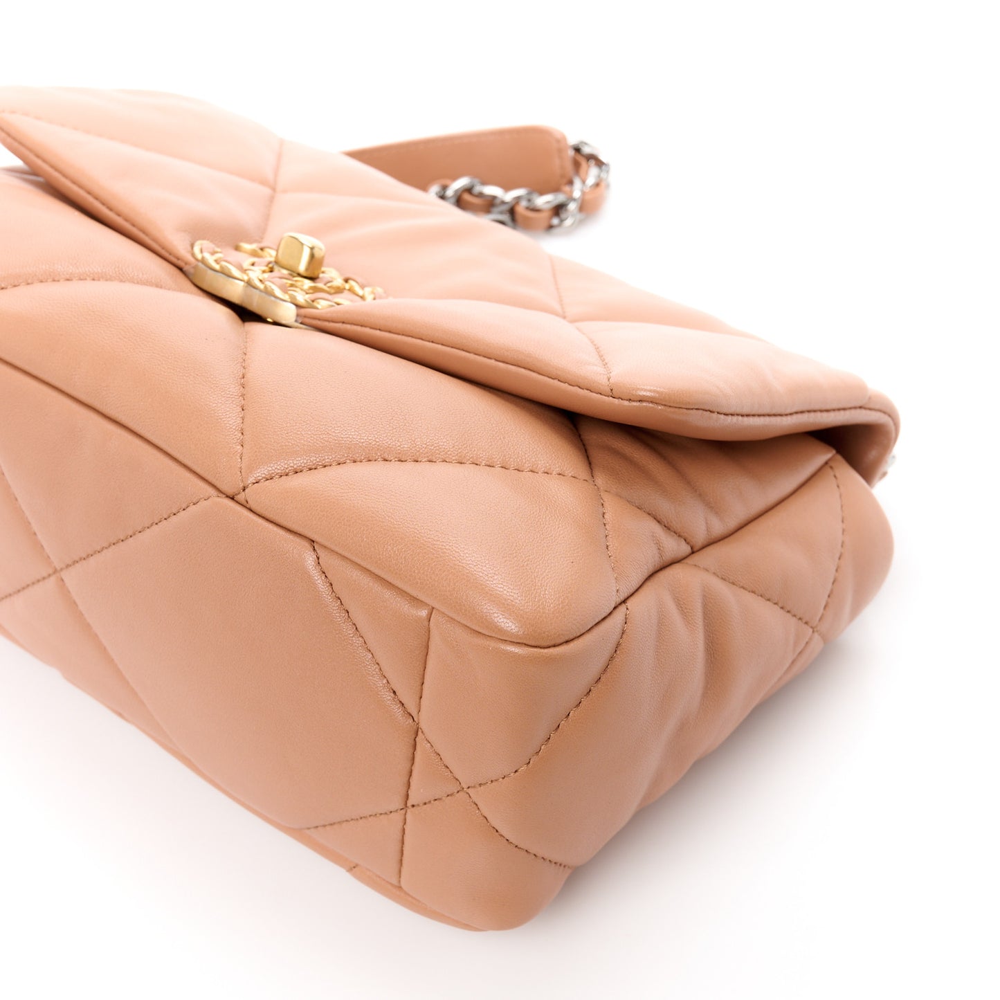 Lambskin Quilted Medium Chanel 19 Flap Brown