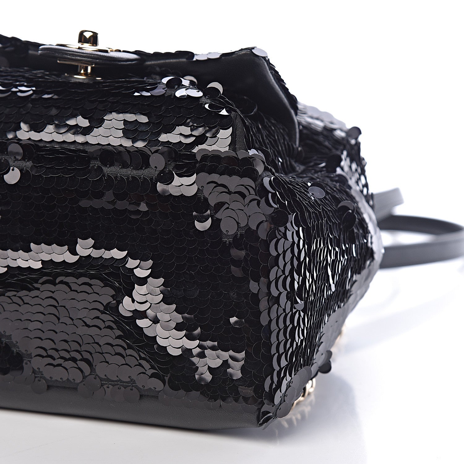 Chanel Sequin Lambskin CC Backpack Black 9 of 10