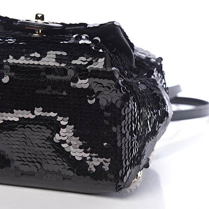 Chanel Sequin Lambskin CC Backpack Black 9 of 10