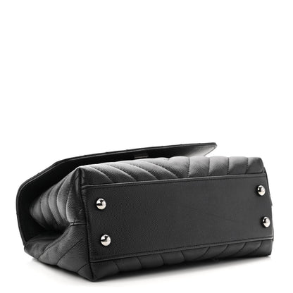 Chanel Caviar Chevron Quilted Mini Coco Handle Flap Black 4 of 10