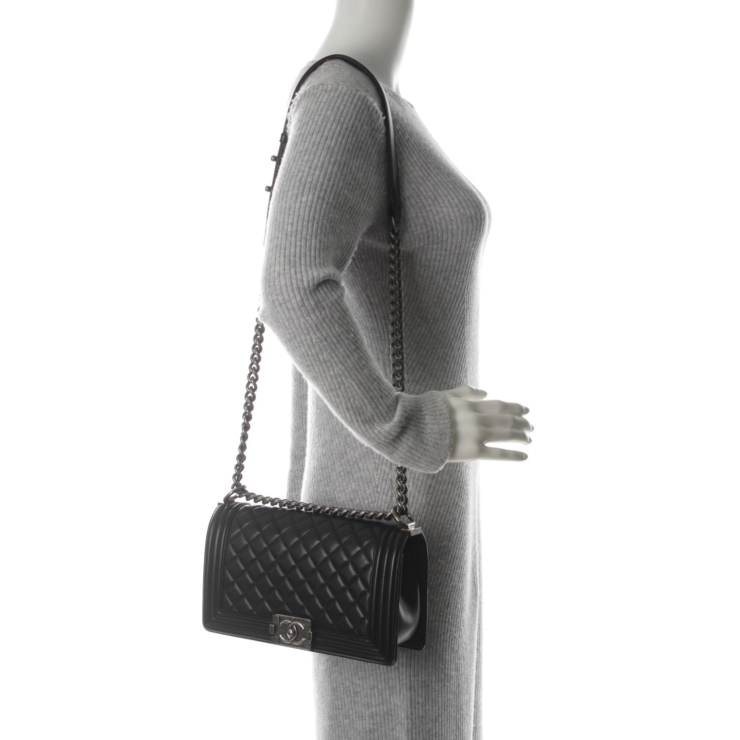 Chanel Lambskin Quilted Medium Boy Flap Black 2 of 11