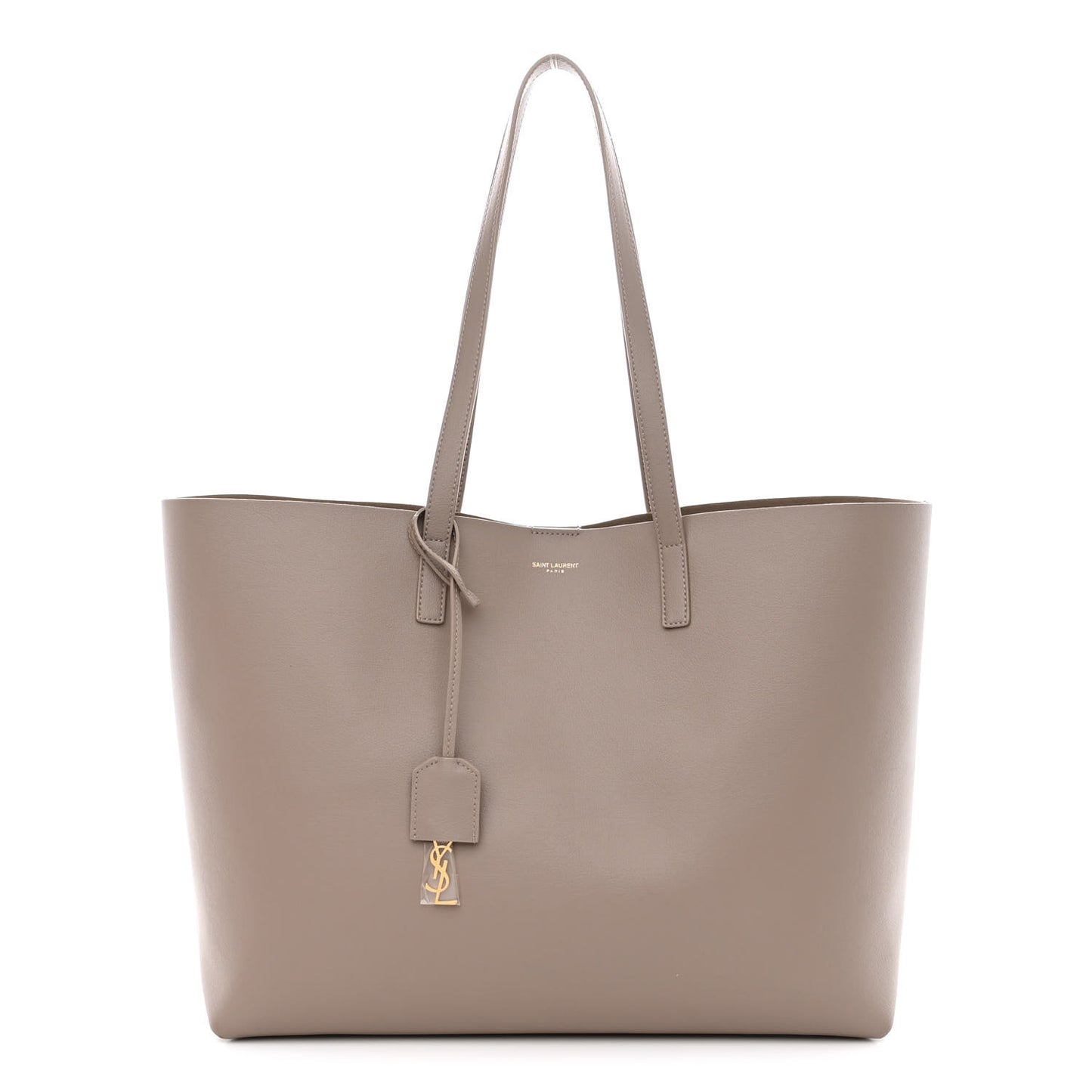 Calfskin Large Shopping Tote Oyster Gray