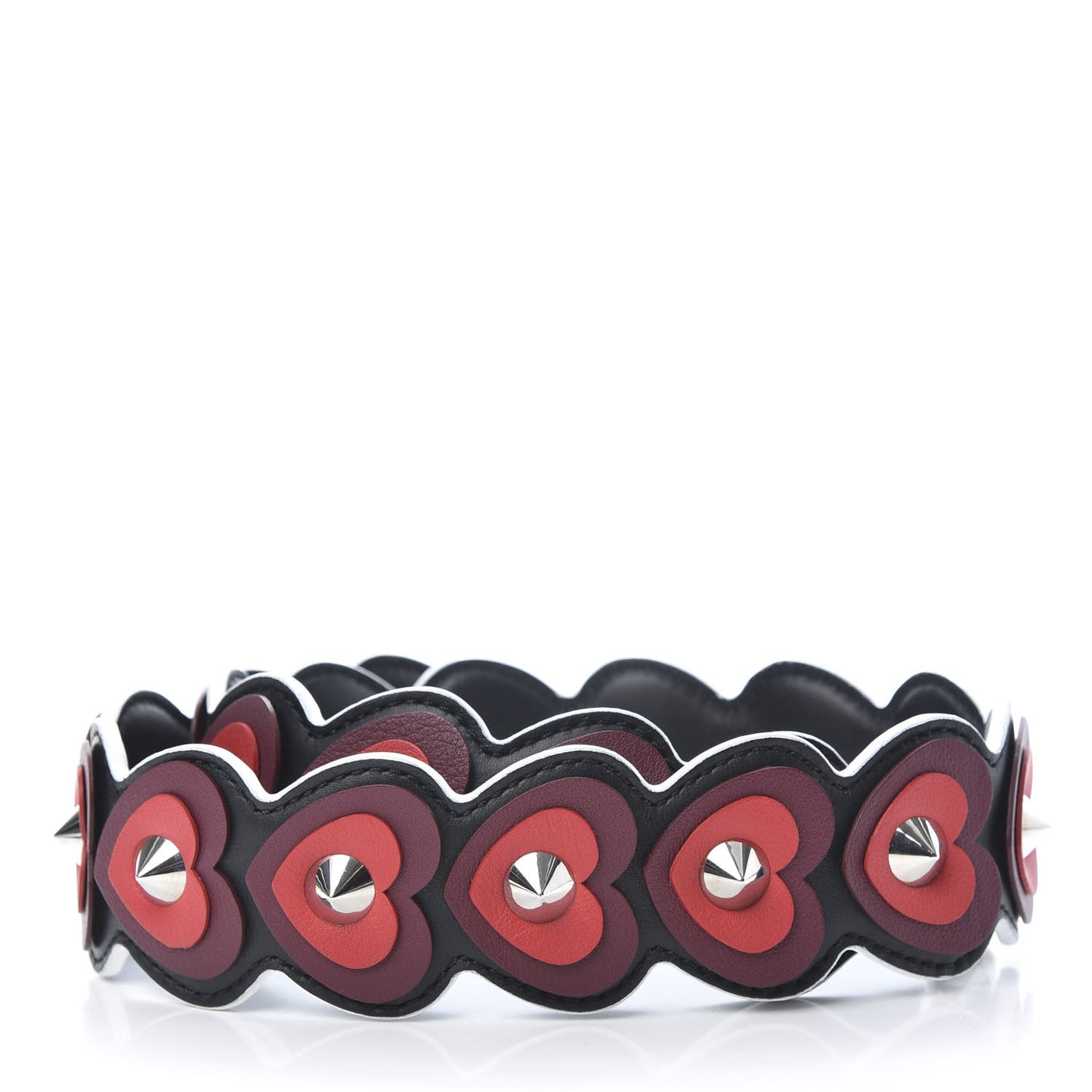 Vitello Dolce Heart Spike Studded Strap You Black Multicolor