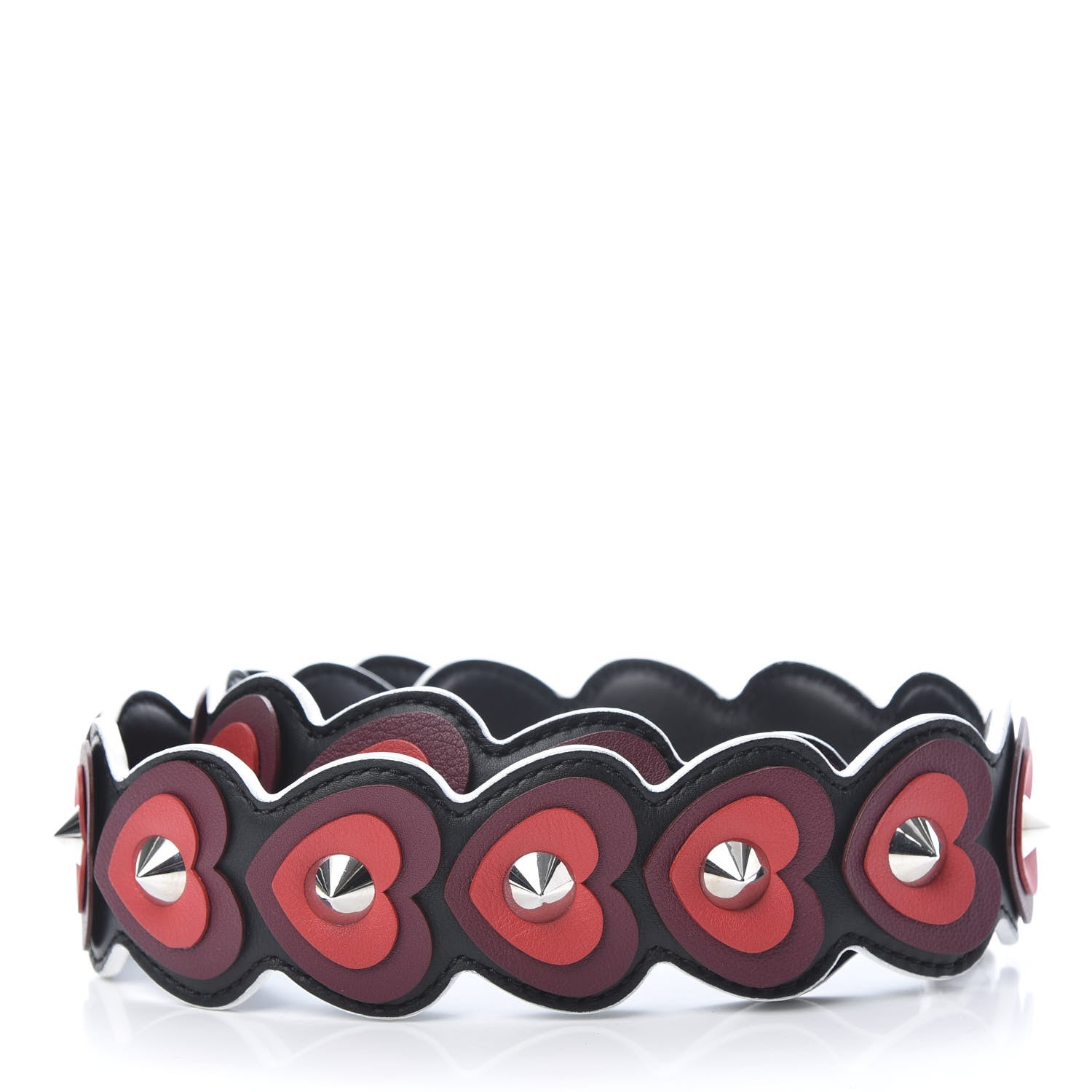 Fendi Vitello Dolce Heart Spike Studded Strap You Black Multicolor 2 of 4