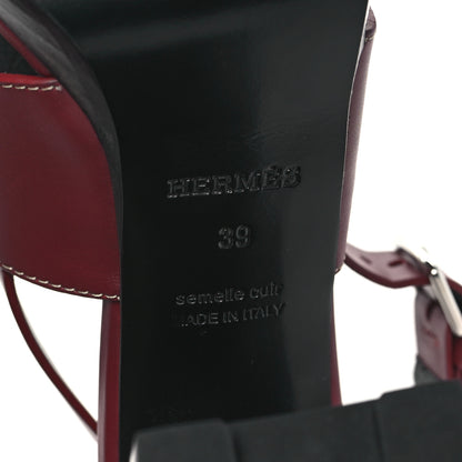 Hermes Calfskin Eris 90 Sandals 39 Rouge H 6 of 9